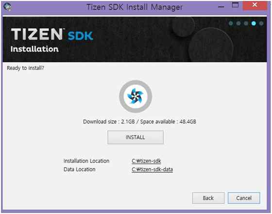 Install to install your TIZEN SDK